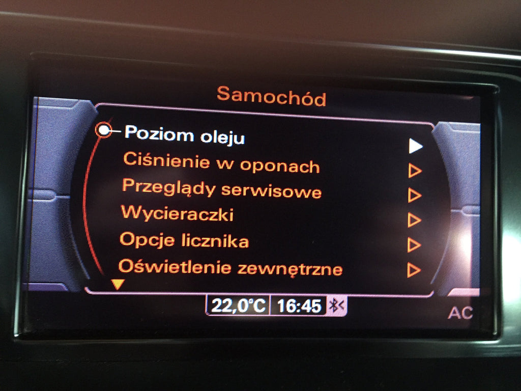 Polskie Menu + Lektor do Audi MMI 3G High HNav – Pliki na e-mail