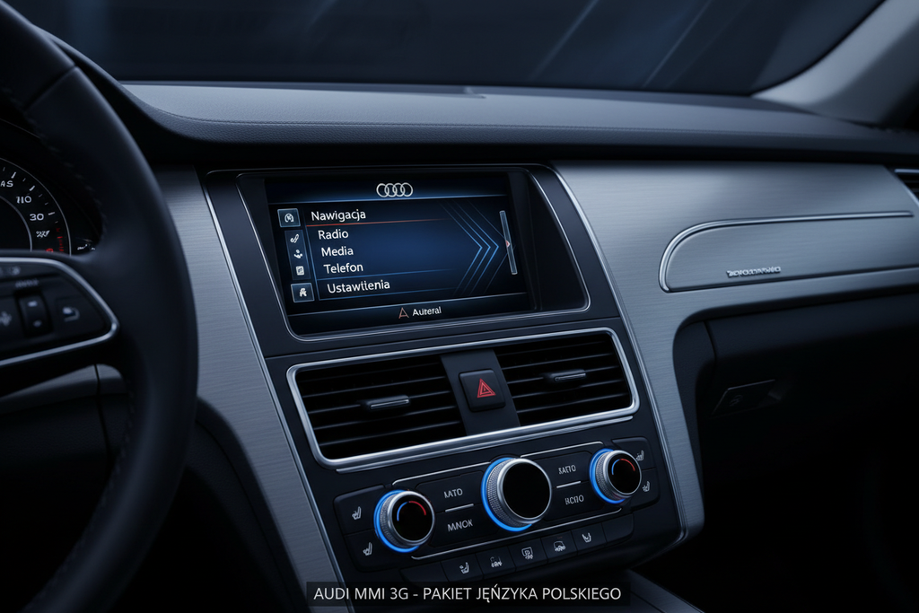 Polskie menu Audi MMI 3G Basic BNav na ekranie systemu nawigacji
